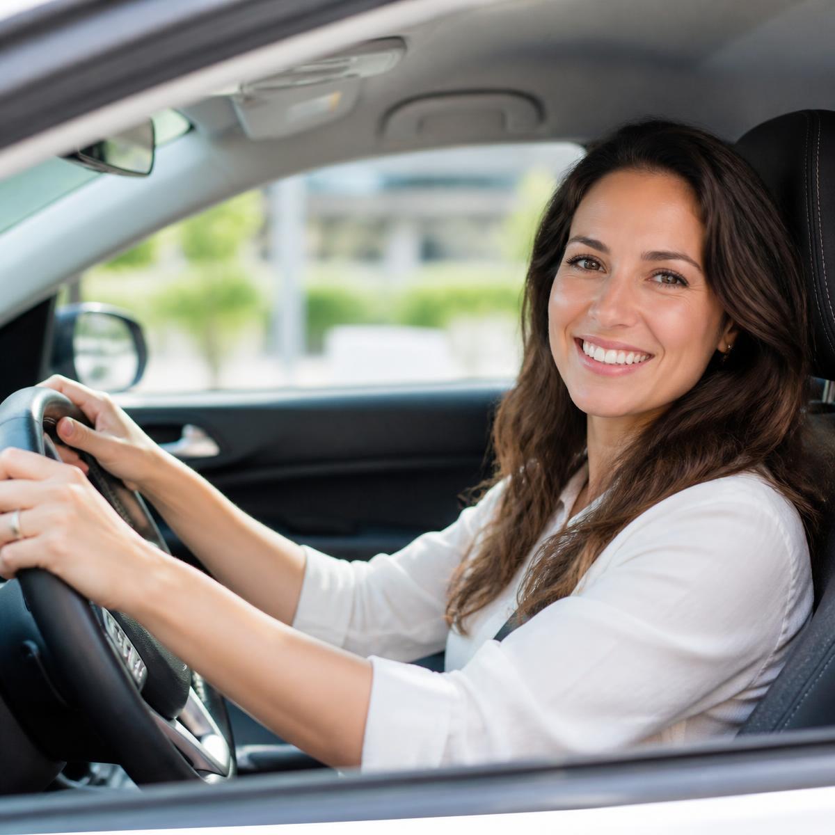 Driver behind the wheel after reviewing new car insurance options